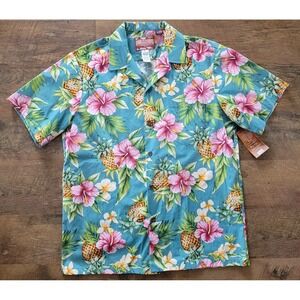 RJC Hawaiian Shirt Size Button Down NEW Size Large Made In USA Floral